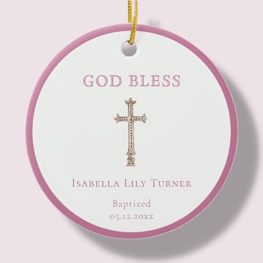 Roze | Doop Keepsake Keramisch Ornament