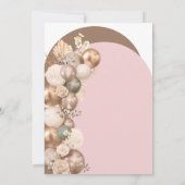 Roze Doop Meisje Ballon Kaart (Achterkant)