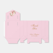 Roze Doop Meisje Foto Orchideeën Script Goud Bloem Bedankdoosjes (Uitgevouwen)