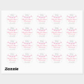Roze doop- of kerstcadeau voor baby ronde sticker (Vel)