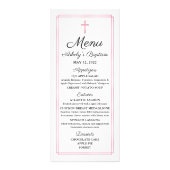Roze Doop Religieus Menu Kaart (Voorkant)