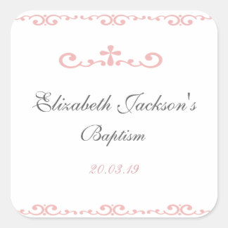  Roze Doop Sticker Labels