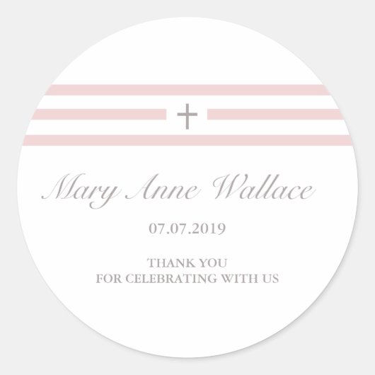 Roze doop stickers (Voorkant)