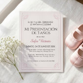 Roze Doop Uitnodiging – Mi Presentación Meisje