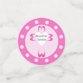 Roze doopfeestconfetti voor meisjes confetti (Kleine voorkant)