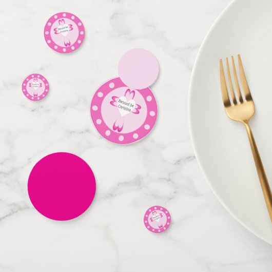 Roze doopfeestconfetti voor meisjes confetti (Groep)