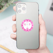 Roze doopstickers voor meisjes sticker (Telefoon)