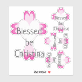 Roze doopstickers voor meisjes sticker
