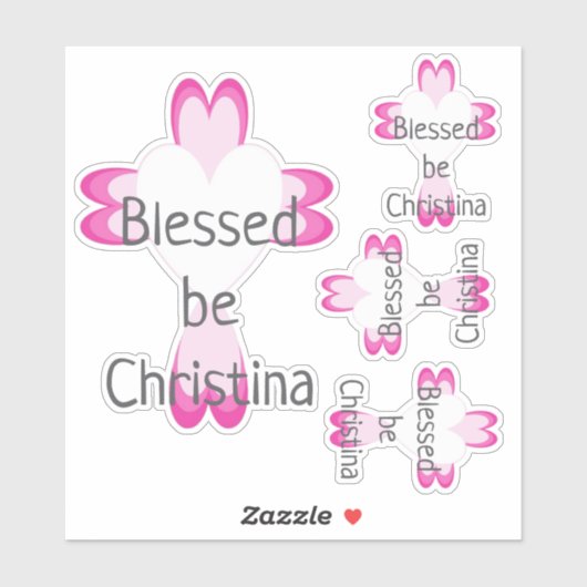 Roze doopstickers voor meisjes sticker (Vel)