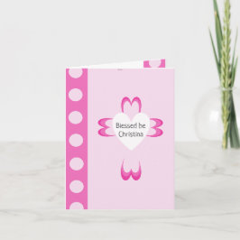 Roze doopuitnodiging voor meisjes