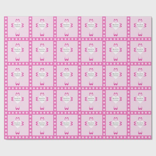 Roze doopverpakkings papier voor meisjes (Vlak)