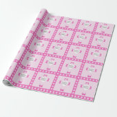 Roze doopverpakkings papier voor meisjes (Uitgerold)