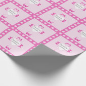 Roze doopverpakkings papier voor meisjes (Hoek)