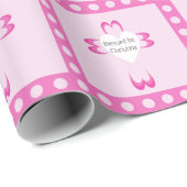 Roze doopverpakkings papier voor meisjes (Rol Hoek)