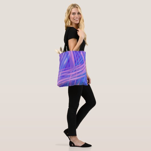 Roze door Blauw Abstract Tote Bag (Op model)