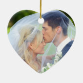 Roze, door Chocolade gezoet Heart Aangepaste Foto  Keramisch Ornament (Achterkant)