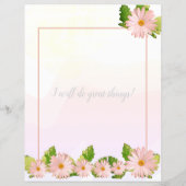 Roze, door Floral gelinkt schrijfpapier (Achterkant)