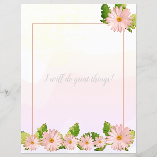 Roze, door Floral gelinkt schrijfpapier (Achterkant)