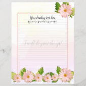 Roze, door Floral gelinkt schrijfpapier (Voorkant)
