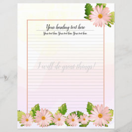 Roze, door Floral gelinkt schrijfpapier
