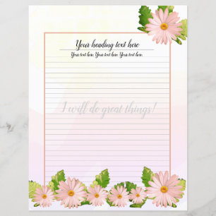 Roze, door Floral gelinkt schrijfpapier