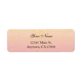 Roze, doorschijnend gedeelte - Damask - aangepaste Etiket (Voorkant)