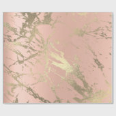Roze, doorschijnende pastel Gold Marble Shiny Abst Cadeaupapier (Vlak)