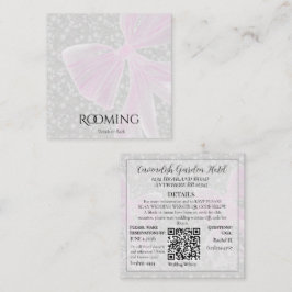 Roze doorzichtige strik Boeket Kamerinrichting Informatiekaartje