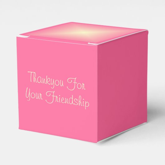Roze doos met Cream Star.Thankyou Favor Box Bedankdoosjes (Voorkant Zijde)