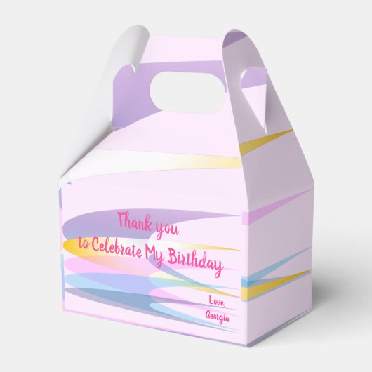 Roze doos voor roestvrij papier bedankdoosjes (Voorkant Zijde)