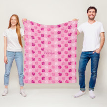 Roze doseerknop, samen met monogram en naam