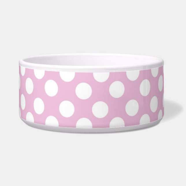 Roze dotty Pet Bowl Voerbakje (Voorkant)
