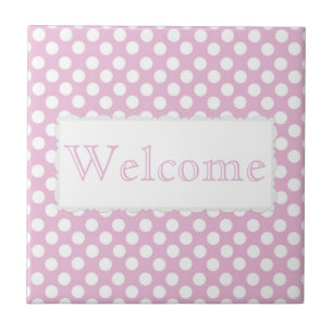 Roze Dotty Polka Dot Ceramic Tile Tegeltje