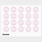 Roze Dotty Polka Dots Ronde Stickers (Vel)