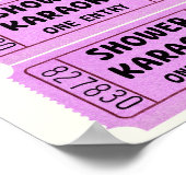 Roze Douche Karaoke Ticket Poster (Hoek)