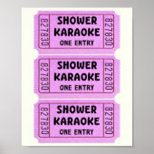 Roze Douche Karaoke Ticket Poster (Voorkant)
