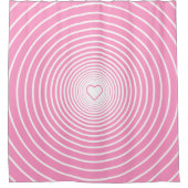 Roze douchegordijn met hart - Kies kleuren (Voorkant)