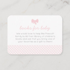 Roze douchekaart met gingham plaatskaartje