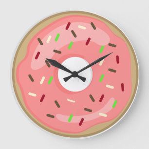 Roze Doughnut-klok Grote Klok