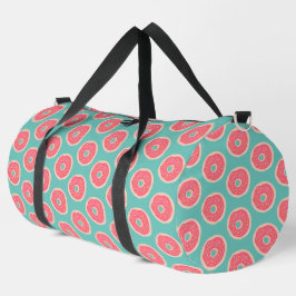 Roze Doughnut met Spattenpatroon op Aqua Blauw Plunjezak