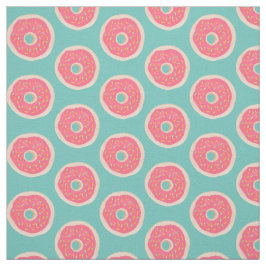 Roze Doughnut met Sprinkles Pattern op Aqua Blue Stof