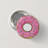 Roze Doughnut Ronde Button 3,2 Cm (Voorkant /achterkant)