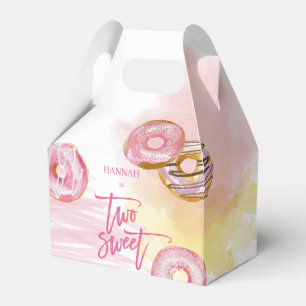 Roze Doughnut Two Sweet 2de verjaardag Bedankdoosjes