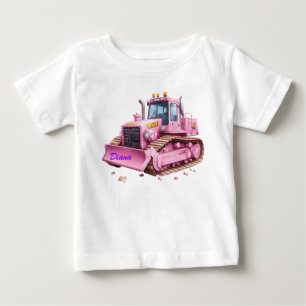 Roze Dozer Bulldozer Persoonlijke Peuter T-Shirt