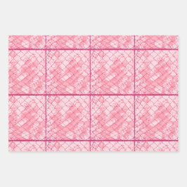 Roze draad schermend ontwerp inpakpapier vel