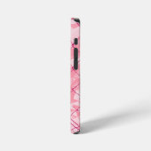 Roze draad schermende achtergrond/bewerkbare foto' iPhone hoesje (Linkerkant)