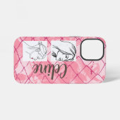 Roze draad schermende achtergrond/bewerkbare foto' iPhone hoesje (Achterkant horizontaal)