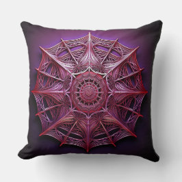 Roze draadframe Mandelbrot Kussen