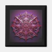 Roze draadframe Mandelbrot Magneet (Voorkant)