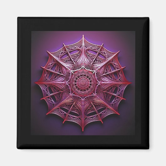 Roze draadframe Mandelbrot Magneet (Voorkant)